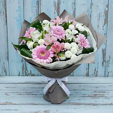 Букет цветов из:  Герберы, Альстромерии и Хризантемы в Суровикино
