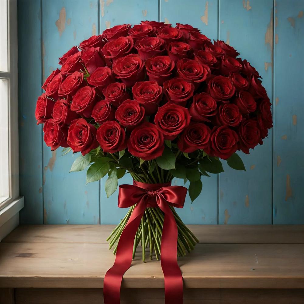 Букет Красные розы Блэк Меджик в Суровикино