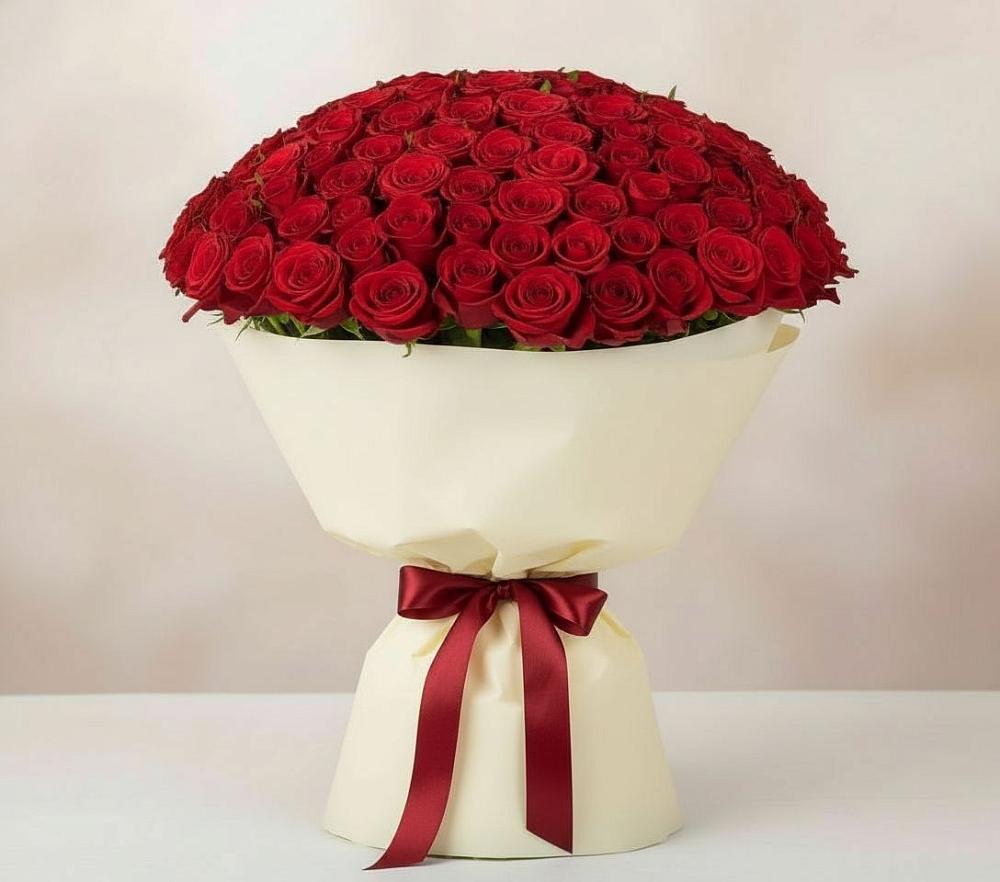 Букет 101 Красная роза Милано в Суровикино