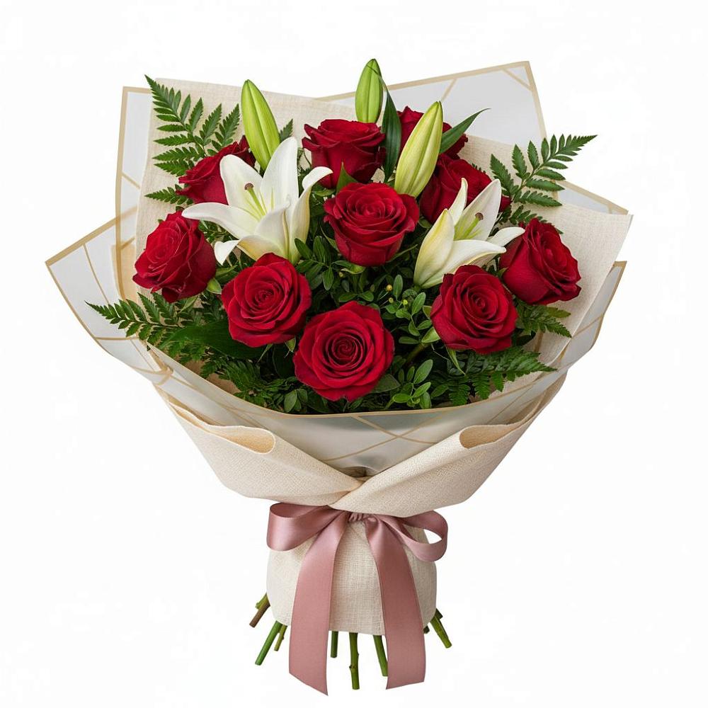 Букет цветов из: Лилии и Розы в Суровикино