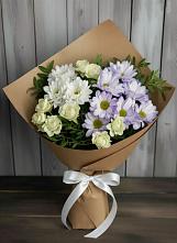 Букет цветов из:  Хризантемы и Розы в Суровикино