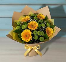 Букет цветов из:  Герберы и Хризантемы в Суровикино