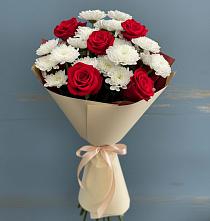 Букет цветов из:  Розы и Хризантемы в Суровикино