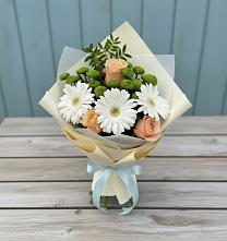 Букет цветов из:  Герберы, Розы и Хризантемы #REPLACE_PRED# Суровикино