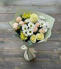 Букет цветов из:  Альстромерии, Розы и Хризантемы в Суровикино